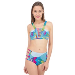 Illustrations Fish Sea Summer Colorful Rainbow Cage Up Bikini Set by HermanTelo