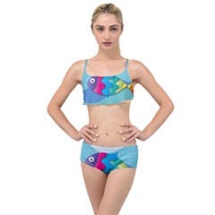 Illustrations Fish Sea Summer Colorful Rainbow Layered Top Bikini Set by HermanTelo