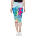 Illustrations Fish Sea Summer Colorful Rainbow Inside Out Lightweight Velour Capri Leggings  View1