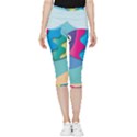 Illustrations Fish Sea Summer Colorful Rainbow Inside Out Lightweight Velour Capri Leggings  View3