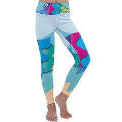 Illustrations Fish Sea Summer Colorful Rainbow Kids  Lightweight Velour Classic Yoga Leggings