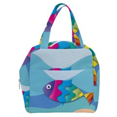 Illustrations Fish Sea Summer Colorful Rainbow Boxy Hand Bag