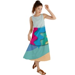 Illustrations Fish Sea Summer Colorful Rainbow Summer Maxi Dress by HermanTelo