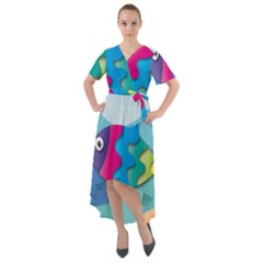 Illustrations Fish Sea Summer Colorful Rainbow Front Wrap High Low Dress by HermanTelo