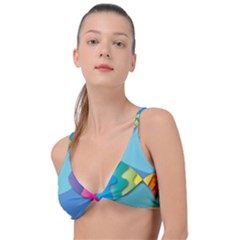 Illustrations Fish Sea Summer Colorful Rainbow Knot Up Bikini Top