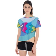 Illustrations Fish Sea Summer Colorful Rainbow Open Back Sport Tee