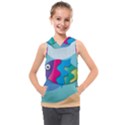 Illustrations Fish Sea Summer Colorful Rainbow Kids  Sleeveless Hoodie View1