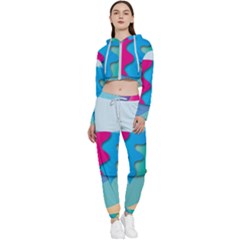 Illustrations Fish Sea Summer Colorful Rainbow Cropped Zip Up Lounge Set by HermanTelo