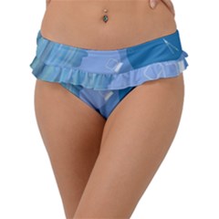 Online Woman Beauty Blue Frill Bikini Bottom