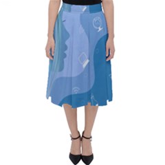 Online Woman Beauty Blue Classic Midi Skirt