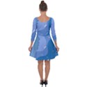 Online Woman Beauty Blue Quarter Sleeve Skater Dress View2