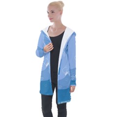 Online Woman Beauty Blue Longline Hooded Cardigan by Mariart