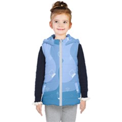 Online Woman Beauty Blue Kids  Hooded Puffer Vest by Mariart