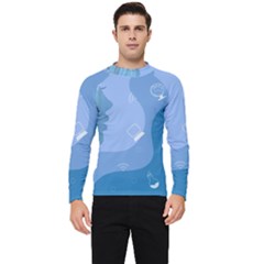 Online Woman Beauty Blue Men s Long Sleeve Rash Guard by Mariart