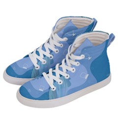 Online Woman Beauty Blue Men s Hi-top Skate Sneakers by Mariart