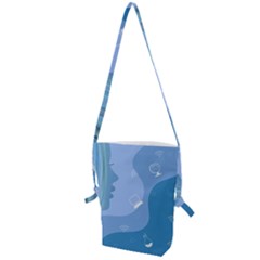 Online Woman Beauty Blue Folding Shoulder Bag by Mariart