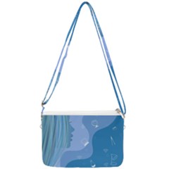 Online Woman Beauty Blue Double Gusset Crossbody Bag by Mariart