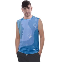 Online Woman Beauty Blue Men s Regular Tank Top