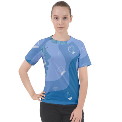 Online Woman Beauty Blue Women s Sport Raglan Tee by Mariart