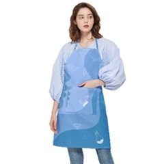 Online Woman Beauty Blue Pocket Apron by Mariart