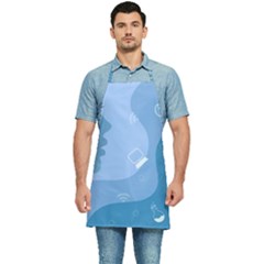 Online Woman Beauty Blue Kitchen Apron by Mariart