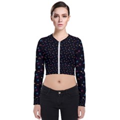 Abstract Texture Long Sleeve Zip Up Bomber Jacket