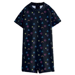 Abstract Texture Kids  Boyleg Half Suit Swimwear