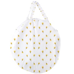 Bright Rose Motif Print Pattern Giant Round Zipper Tote