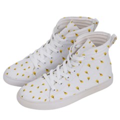 Bright Rose Motif Print Pattern Men s Hi-top Skate Sneakers