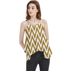 Chevron Gold Flowy Camisole Tank Top by impacteesstreetweargold