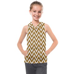 Chevron Gold Kids  Sleeveless Hoodie by impacteesstreetweargold