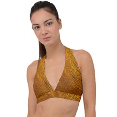 Golden 3 Halter Plunge Bikini Top by impacteesstreetweargold