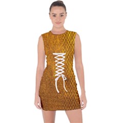 Golden 3 Lace Up Front Bodycon Dress by impacteesstreetweargold