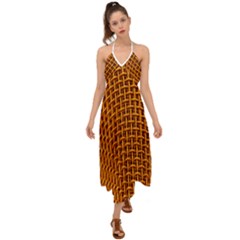 Golden 6 Halter Tie Back Dress  by impacteesstreetweargold