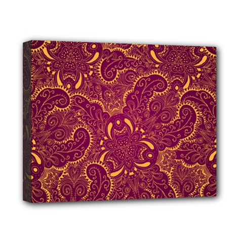 Golden Red Pattern Canvas 10  X 8  (stretched) by designsbymallika