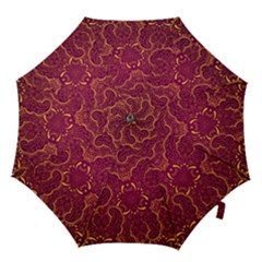 Golden Red Pattern Hook Handle Umbrellas (small) by designsbymallika