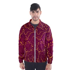 Golden Red Pattern Men s Windbreaker by designsbymallika