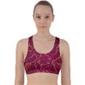 Golden Red Pattern Back Weave Sports Bra View1