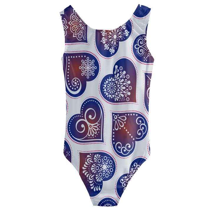 Heart Mandala Kids  Cut-Out Back One Piece Swimsuit