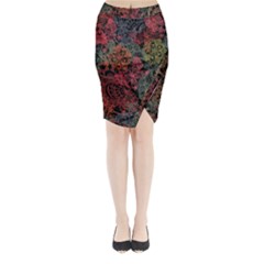 Seamless Color Design Midi Wrap Pencil Skirt