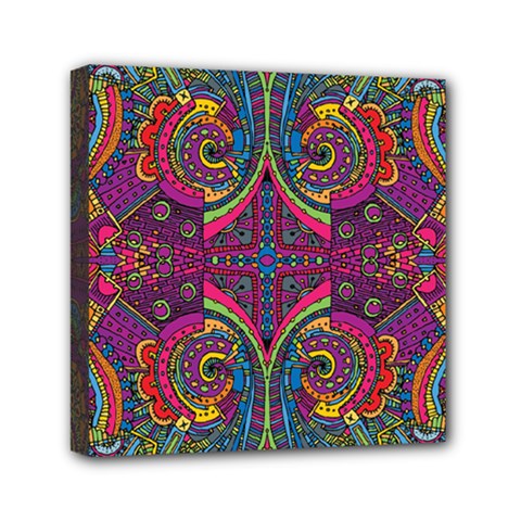 Colorful Boho Pattern Mini Canvas 6  X 6  (stretched) by designsbymallika