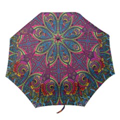 Colorful Boho Pattern Folding Umbrellas by designsbymallika