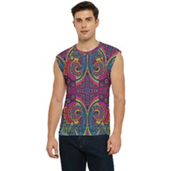 Colorful Boho Pattern Men s Raglan Cap Sleeve Tee by designsbymallika