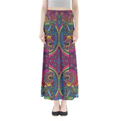 Colorful Boho Pattern Full Length Maxi Skirt by designsbymallika