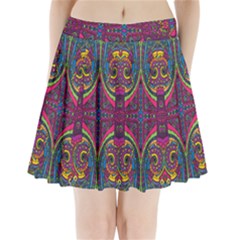 Colorful Boho Pattern Pleated Mini Skirt by designsbymallika