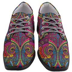 Colorful Boho Pattern Women Heeled Oxford Shoes by designsbymallika