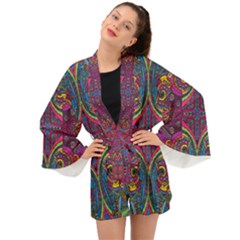 Colorful Boho Pattern Long Sleeve Kimono by designsbymallika