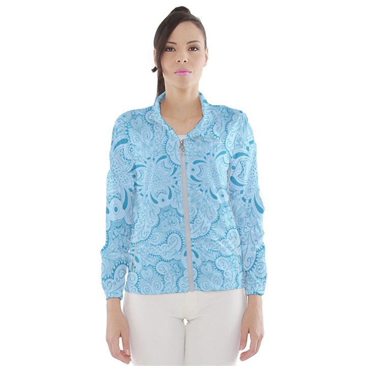 Blue Lines Pattern Women s Windbreaker