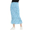 Blue Lines Pattern Maxi Fishtail Chiffon Skirt View1