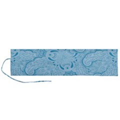 Blue Lines Pattern Roll Up Canvas Pencil Holder (l) by designsbymallika